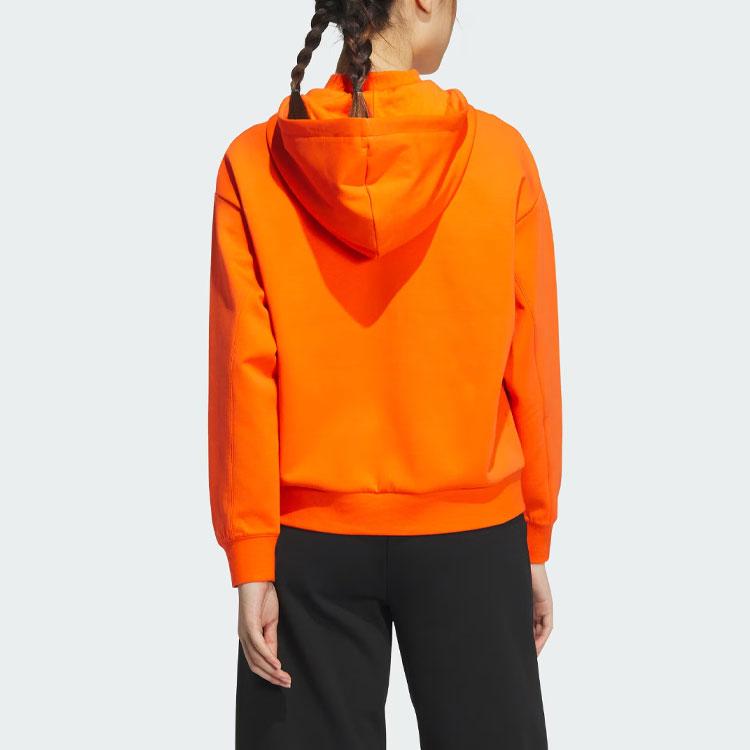 Adidas Futsal Hoodie Solid Color Logo Sports Casual Loose Hooded Sweatshirt Women Hoodies Half-Impact-Orange JH5056
