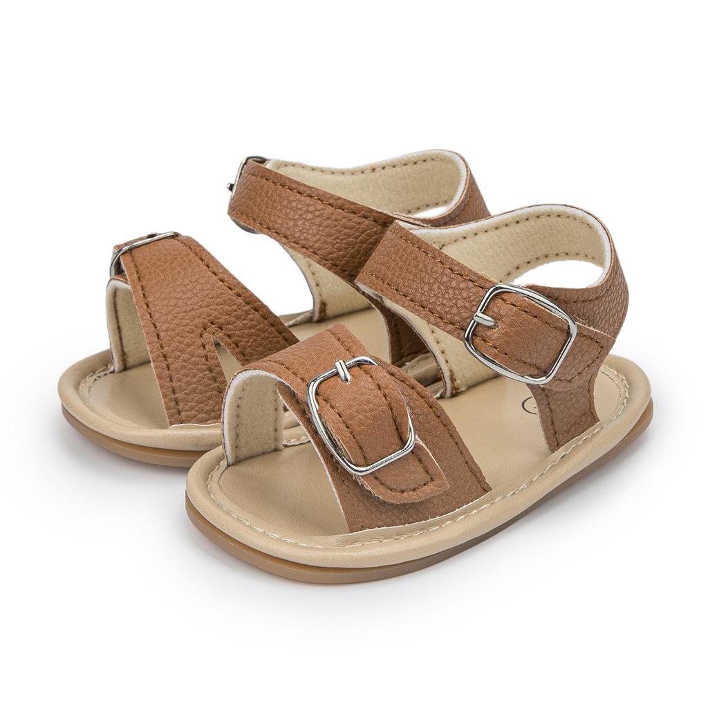 Newborn Baby Sandals Shoes Infant Girl Boy Summer Rubber Learther Anti-slip Flat Soft Toddler First Walkers Shoes