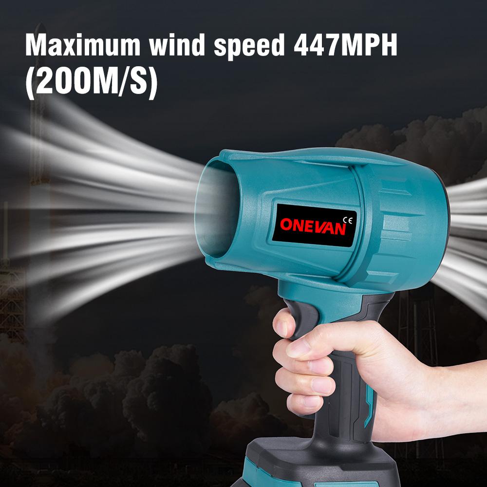 200M/S 2000W Brushless Turbo Fan Blowers Electric Handheld Jet Fan Snow Leaf Dust Blowing Tool for 21V 18V Battery