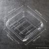 Disposable Square Plastic Bakery Box for 6-Pack Pastry and Bread