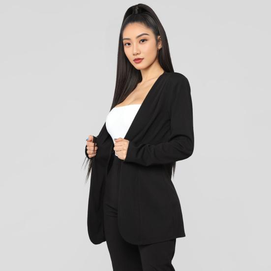 2 Pcs/Set Lady Formal Coat Pants Set Long Sleeves Slim Fit