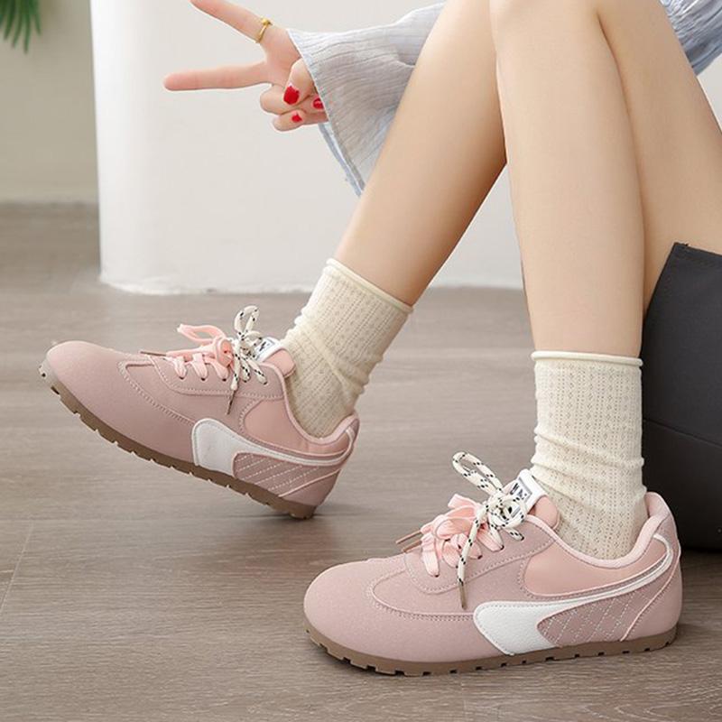 Fashion Fashion Faux Suede Sneakers Women Spring Autumn Mix Color Lace Up Sports Shoes Woman Lightweight Walking Vulcanize Shoes Female
