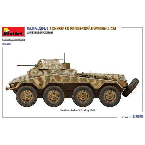 Miniart 1/35 Sd.Kfz.234/1 Heavy Armored Reconnaissance Vehicle (2cm Gun Mounted) Late Model Plastic Model MA35413 (Military Vehicle)