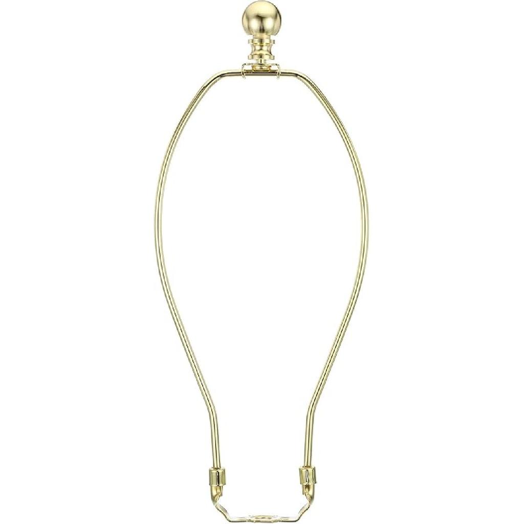 PATIKIL 9 Inch Lamp Harp Kit with Finial, 1 Set Detachable Shade Bracket Holder, DIY Lighting Accessories for Table Floor Lamps, Gold Tone