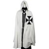 Mens Medieval Knight Templar Tunic Halloween Costume with Hooded Cap Cloak Robe Cosplay Renaissance Mens Costume