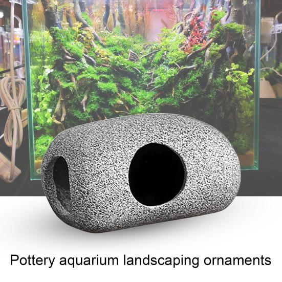 Rock Cave Smooth Edge Aquarium Decoration Clay Hiding Breeding Fish Rock House Fish Tank