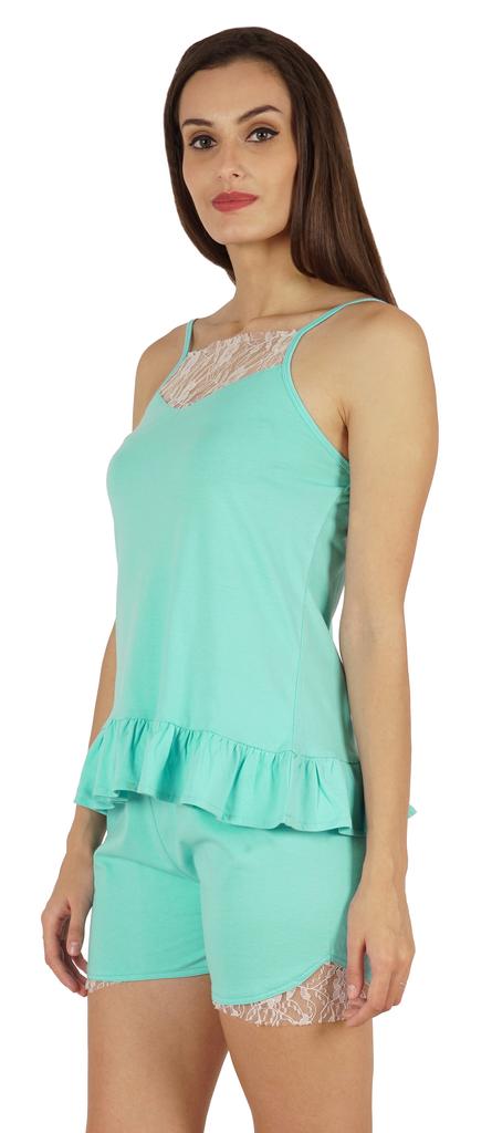 Inkmeso Lingerie Lace Cami Sleepwear Shorts Set For Women  S Spaghetti Strap Nightwear 2 Pcs