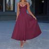 2026 Summer New Women's Clothing, Cross-border European and American Dresses, Fashionable and Elegant Solid Color Pleated Suspender Skirts, Long Skirt