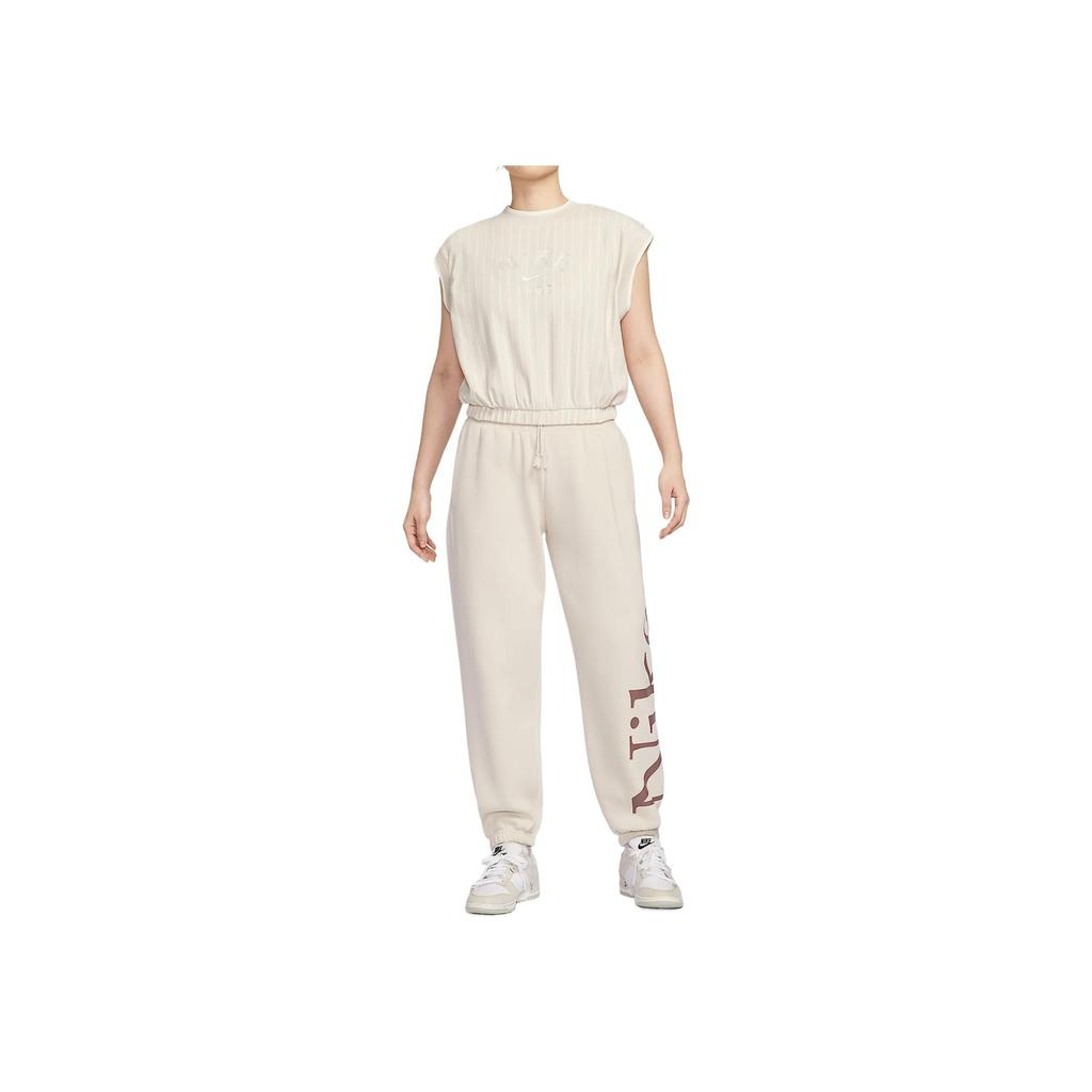 Nike Sportswear Collection Minimalist Fashion Versatile Classic Knit Sweater Women tops Light-Taupe Sail Pale-Yellow-Green HV2093-104