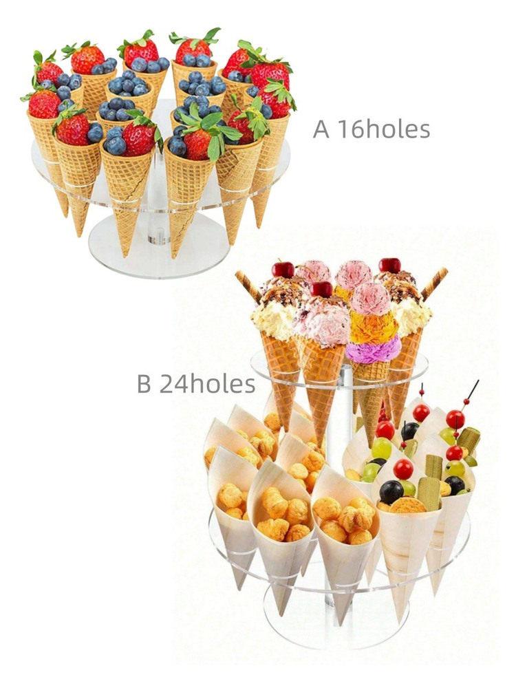 Acrylic Transparent Ice Cream Cone Display Stand