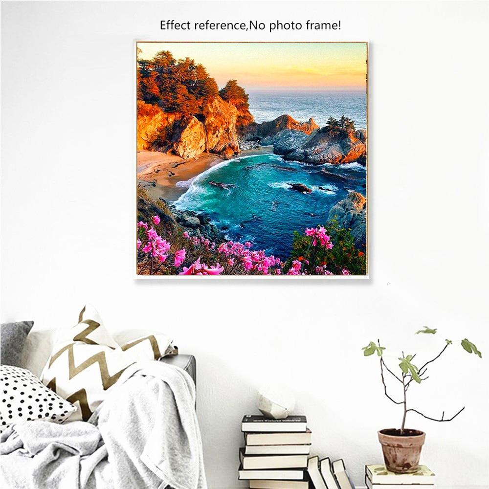 5d Diamond Painting Sea Landscape Home Decoration Full Drill Round Rhinestone Embroidery