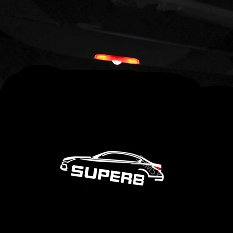 AAABQ1 2Pcs LED Car Courtesy Light Signal Lamp Projector Accessories For Skoda Superb 3V 3T B5 B6 B8 2009-2015 2016 2017 2018 2019 2020