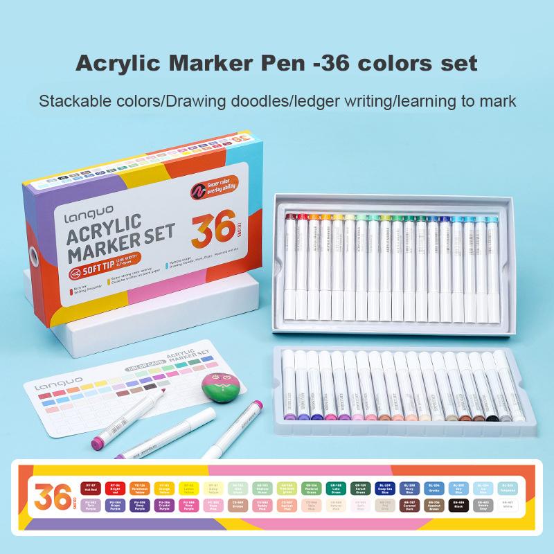 LANGUO Acrylic Paint Soft Tip Markers