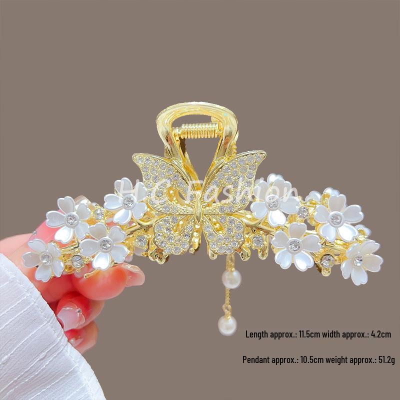 Lily of the Valley Floral Tassel Hair Claw - Ancient Style Women's Accessory