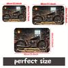 Retro Motorcycle Workshop Design Area Rug - For Bathroom, Garage, Entryway - Vintage Bike Decor Indoor/Outdoor Mat