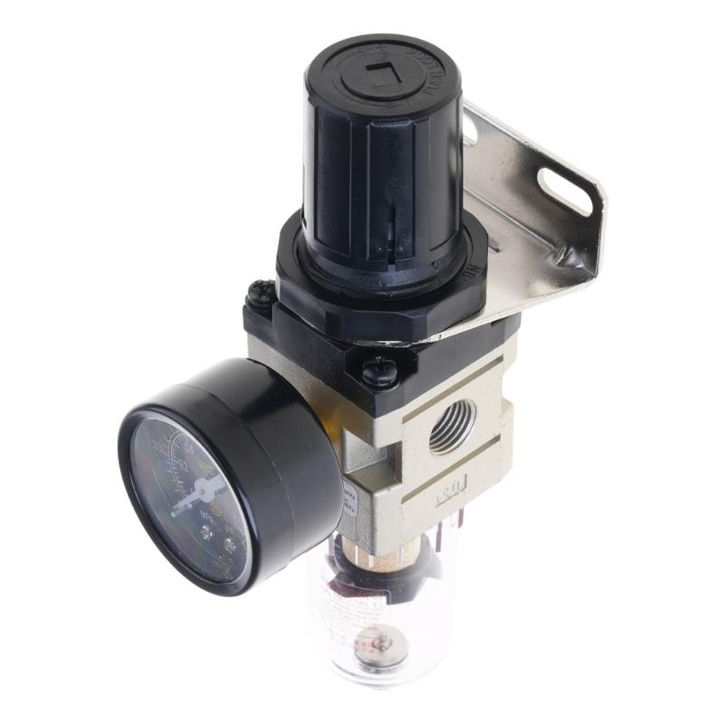 1/4 Zoll Luftkompressor Wasserabscheider & Druckregler mit Manometern Manuelle Ablassventile & Montagehalterungen Upgrades