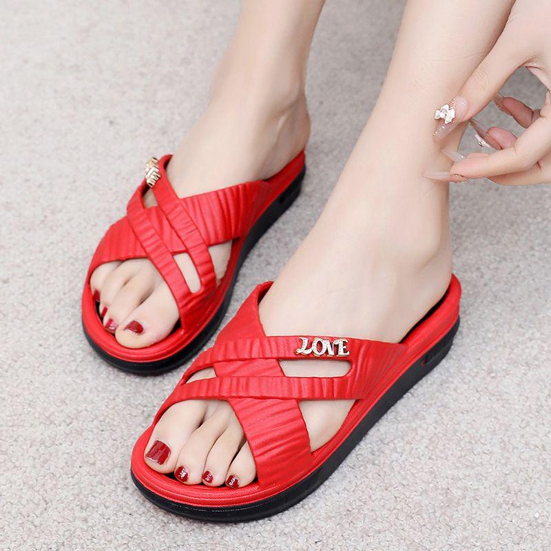 New Anti Slip Height Increasing Slippers for Women's Outdoor Wear and Home Wear Women's Cool Slippers
