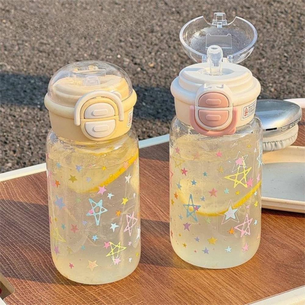 Plastic Straw Cup Transparent Clear Water Jugs Portable Travel Water Bottle