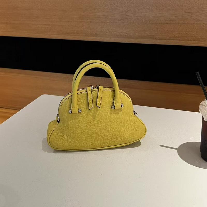 2025 Neue Leder-Damentasche erste Schicht Rindsleder kleine Bauchtasche Mini kleine Muscheltasche grenzüberschreitende Umhängetasche Crossbody-Tasche