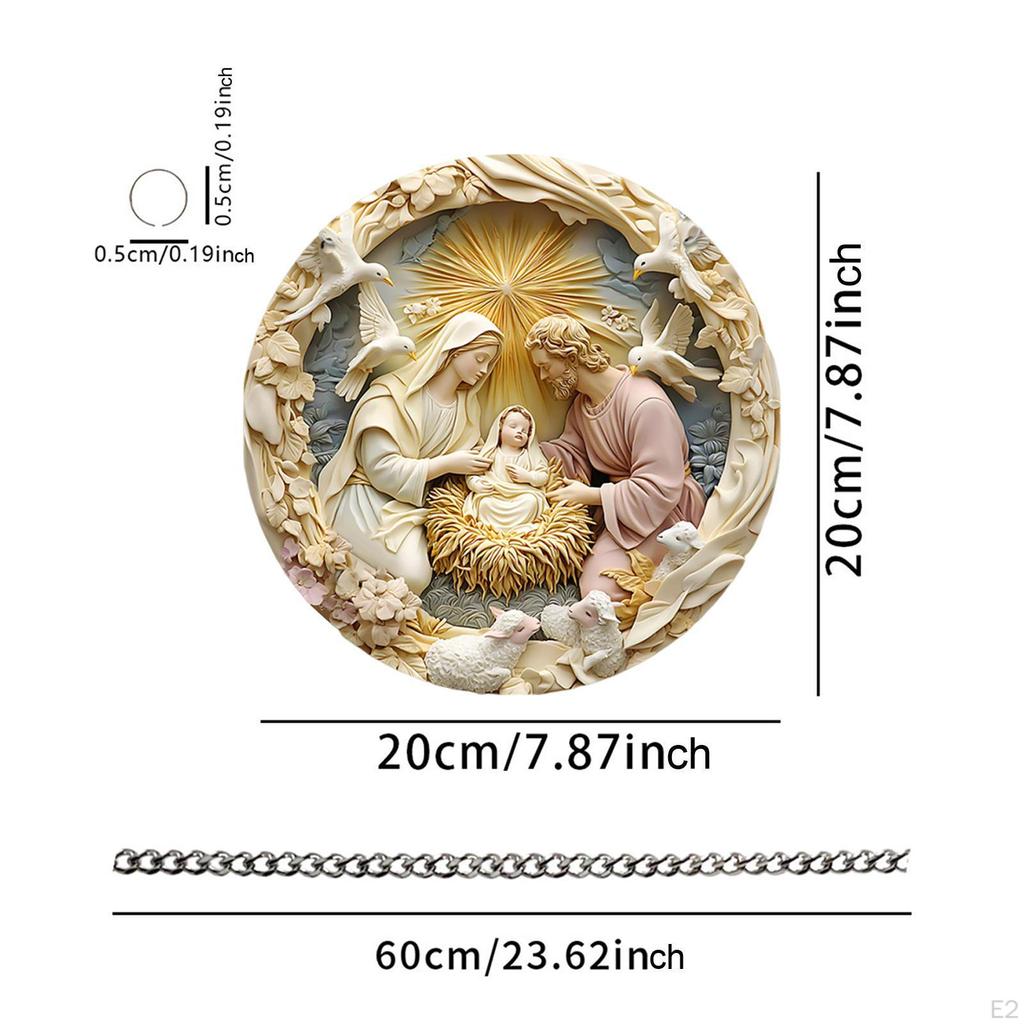 Nativity Scene Ornament Christmas Multipurpose 7.87inchx7.87inch Jesus