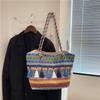Tassel large-capacity shoulder bag 2025 new niche fashion woven tote bag temperament versatile women's bag