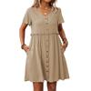 Women's Boho Vacation V-Neck Short Sleeve Ruffle Dress
