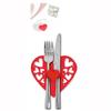4 PCS Valentine's Day Love Cutlery Bag Set Fork Knife Bag Tableware Holder Bags Perfect for Couples and Special Dinners
