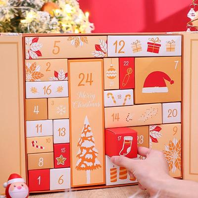 2025 New Christmas Gift Box 24 Days Countdown Calendar Empty Advent Cardboard Boxes To Fill For Small Gift And Models