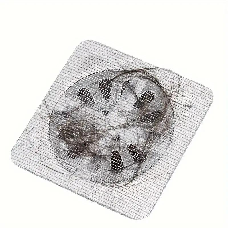 10pcs Bathroom Hair Filter Hair Screen Toilet Sewer Filter Kitchen Anti-clogging Anti-insect Self-adhesive Floor Drain Sticker.