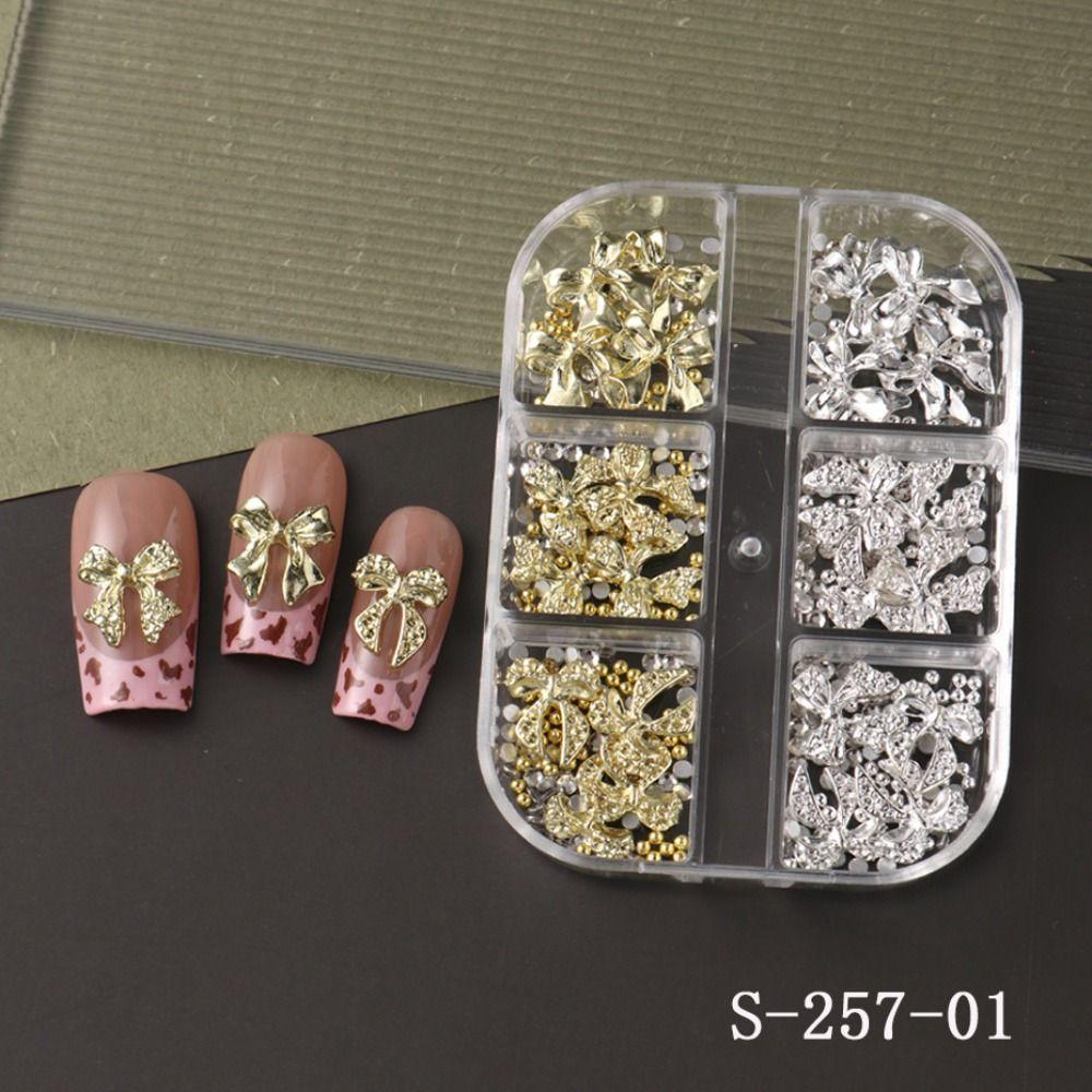 6 Grids DIY Nail Decor Metal Diamond Nail Charms New Nail Art Decorations Manicure Accessories
