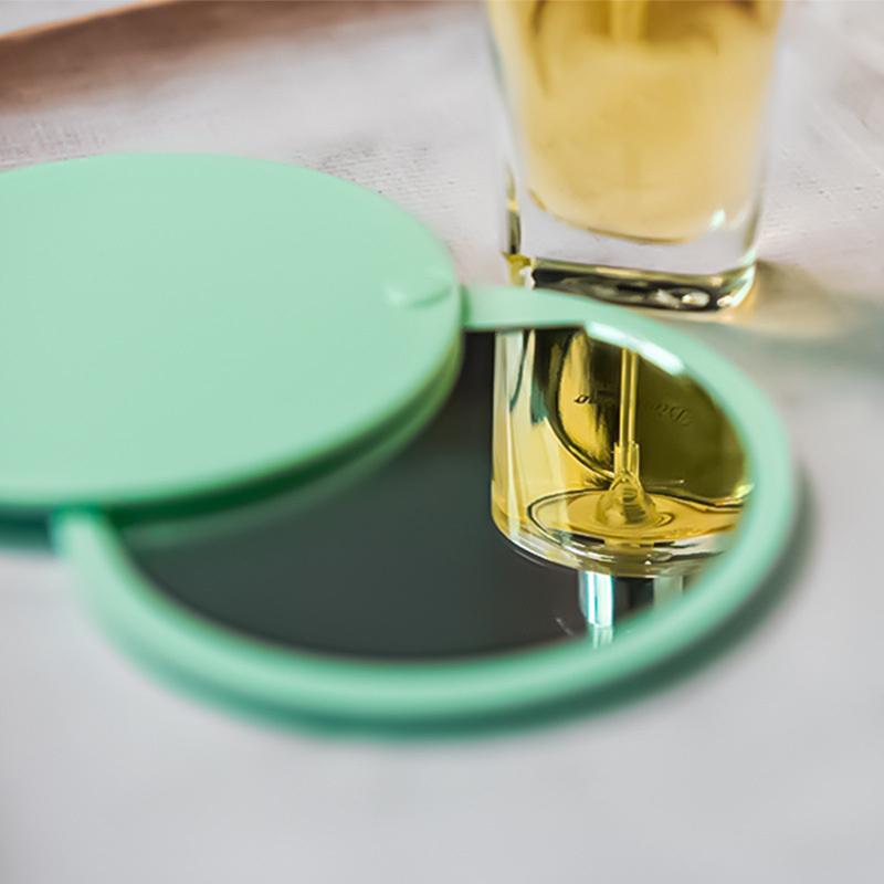 1 ks malé zrcátko přenosné skládací kosmetické zrcátko kreativní mini zrcátko posuvný kryt ruční mini kapesní zrcátko kosmetické zrcátko