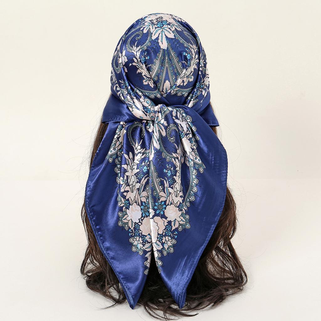 Fashion Paisley Printed Silk Scarf Wrap Designer Luxury Brand Kerchief Neck Head/Hair Scarves Bandana Handkerchief 90x90cm Heads