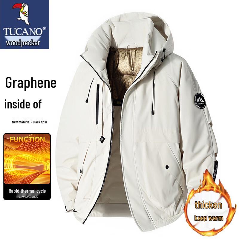 

TUCANO Men s Hooded Loose Fit Warm Padded Jacket S