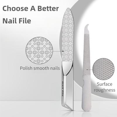 Doppelseitige Edelstahl-Nagelfeile Styling-Zubehör Nagellackentferner Für Buffer Maniküre-Werkzeuge Für Zuhause Und Reisen