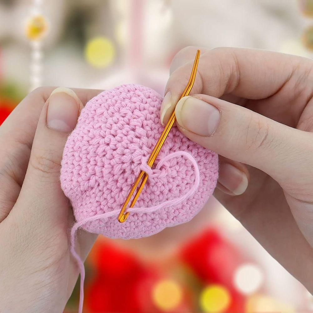Sewing Accessories Bent Tip Large Eye Darning Needles Aluminum Multicolor Crocheting Hooks Yarn Needles