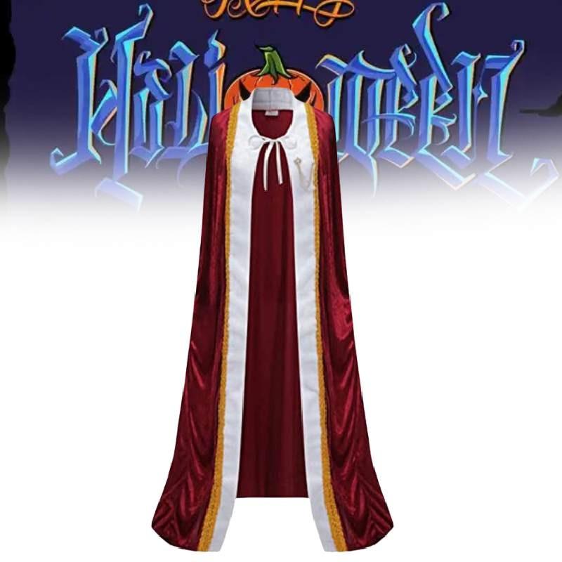 Unisex Velvet Halloween King Cape With Embroidery For Costume Parties