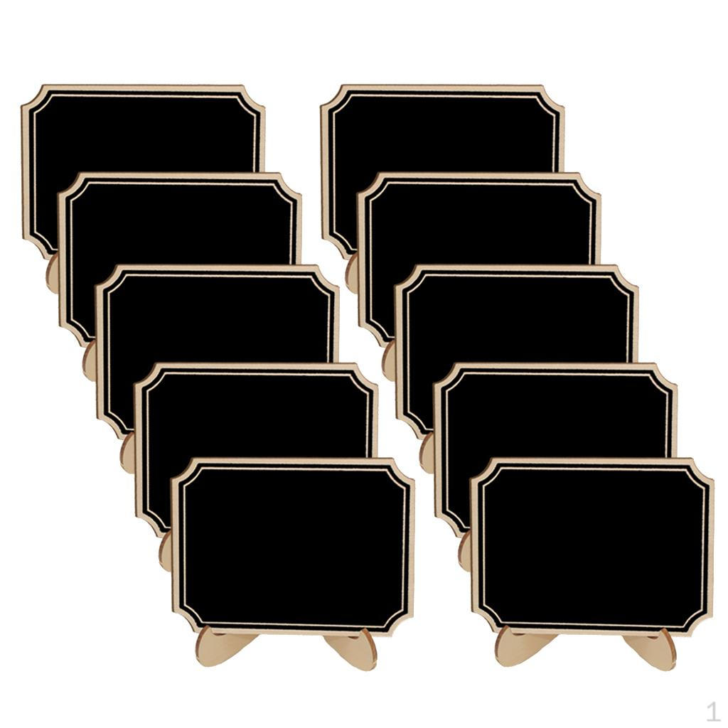 10 Pieces Wood Tabletop Chalkboard Decorative Blackboard Message Board 10x7.5cm