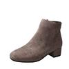 Ankle Boots Women Autumn New Square Head Suede Thick Heel Single Boots Low Barrel Mid Heel Side Zipper Solid Color Women Boots