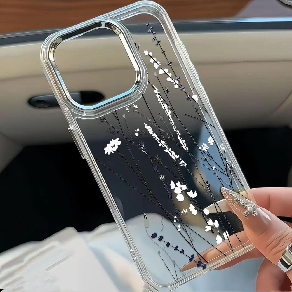 White Flower Clear Case For Iphone 17 Pro Tpu Case Iphone 11 15 12 13 14 17 Pro Max Case 17 Air 17E 16E Back Cover Funda Bumper iphone 11 Pro чистый