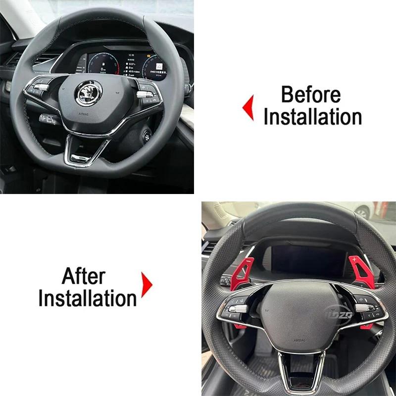 Paddle Shifter For Skoda  Octavia A8 Mk4 Enyaq Iv Rs Vrs Karoq Kodiaq   Car Steering Wheel Paddle Shift Gear Dsg