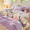 Winter Thickened Milk Fleece Bed Four-piece Set Flannel Warm Bed Sheet Quilt Cover Set