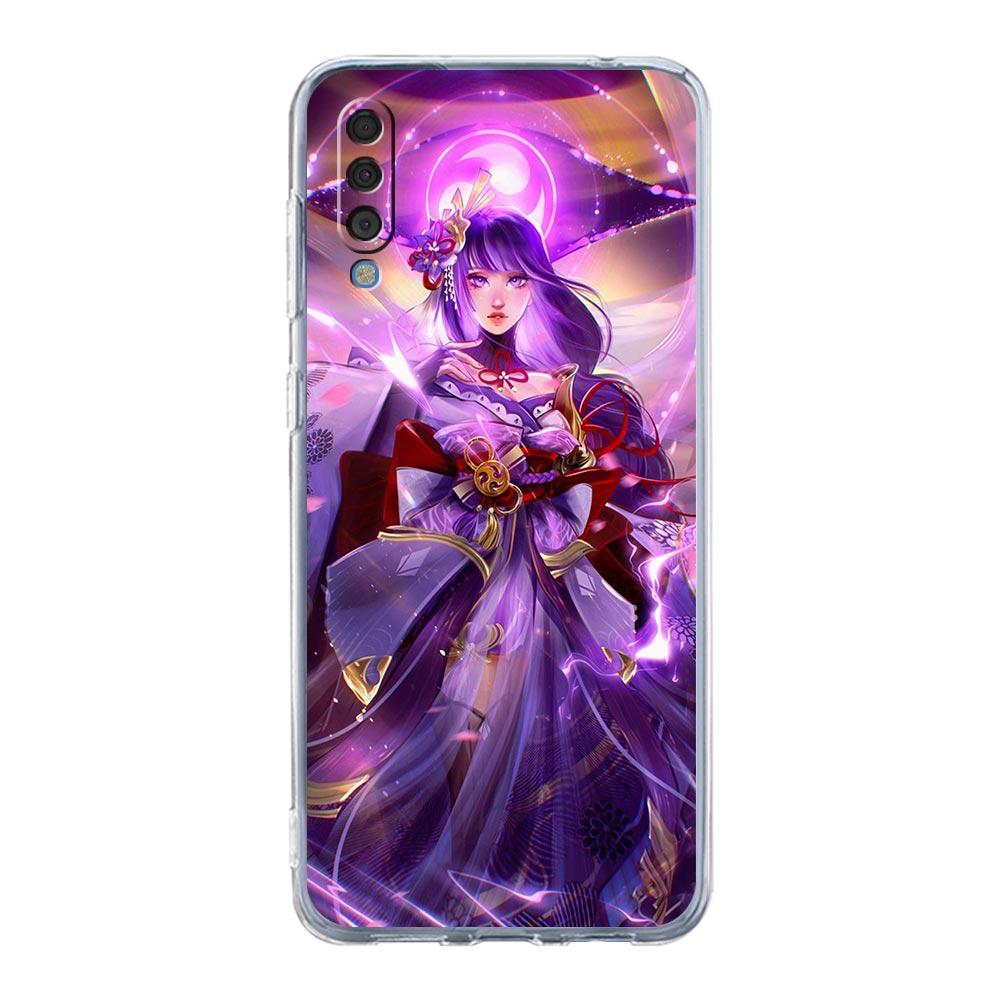 Pouzdro na telefon Genshin Impact s motivem anime pro Samsung Galaxy A52 A50 A70 A10 A30 A40 A20S A20E A02S A12 A22 A72 A32 5G A04s Průhledné