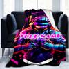 1PC Custom Name Neon Hero Outdooor Flannel Blankets Patterns Throw Blanket All-Season Soft Gift for Couch, Bed, Camping Gifts