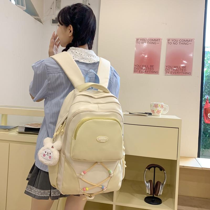 Женская школьная сумка с цветными блоками — фото 4