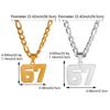 Letter Pendant Punk Tag Necklace Tag Pendant Neck Chain Fashion 67 Necklace  for Men Women