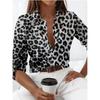 New Leopard Print Pattern Long Sleeve Shirt For Womens Loose Casual Shirt Top Personalized Street Trend Style Ladies Blouse