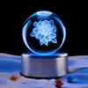 Peony 3D Crystal Ball Night Light - Creative Ornament & Birthday Gift for Qixi Festival