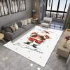 Christmas Themed Area Rug Snowman Christmas Tree Hot Chocolate Patterns with Snowflake Designs Soft Carpet for Living Room