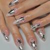 Sweet Cool Silver Star Rhinestone Nail Tips – High-Grade Wearable Nail Art
