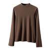 Women Bottoming Tops DE Velvet Self-Heating Thermal Top Half High Collar Long Sleeve Slim Fit Base Layer Shirt